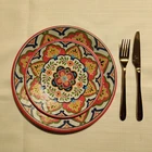 צלחות מלמין דגם מרוקו אדום